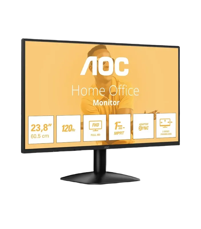 Монитор жидкокристаллический AOC 24B31H/01 LCD 23,8'' 16:9 1920х1080(FHD) IPS, 120 Hz, 300 cd/m2, H178°/V178°, 1500:1, 16.7M, 4ms, HDMI, VGA, черный