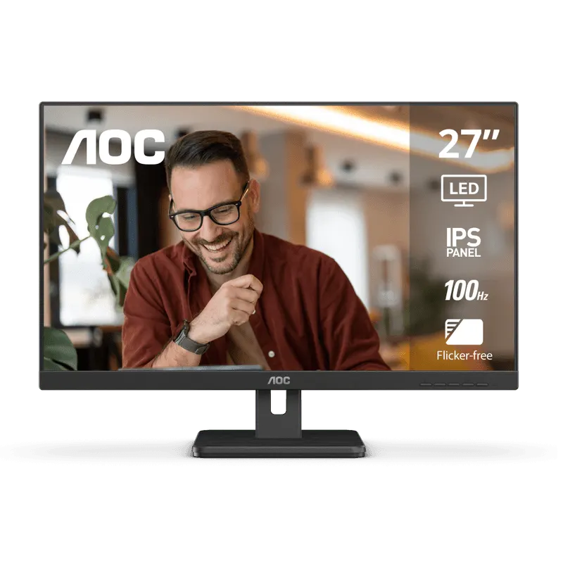 Монитор AOC LCD 27'' 16:9 1920х1080(FHD) IPS, 120 Hz, 300 cd/m2, 1500:1, 20М:1, VGA, HDMI, DP, Tilt, Speakers, 3Y, чёрная (27B3QA2/01)