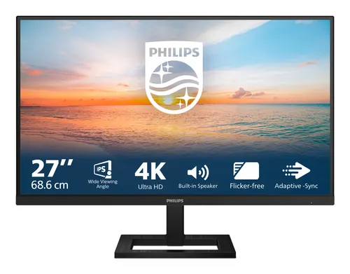 Монитор жидкокристаллический PHILIPS 27E1N1800AE/01 LCD 27'' 16:9 3840х2160 IPS, nonGLARE, 350 cd/m2, H178°/V178°, 1000:1, 1,07 млрд, 4ms, 2xHDMI 2.0, DP1.4, HAS, AS, черный