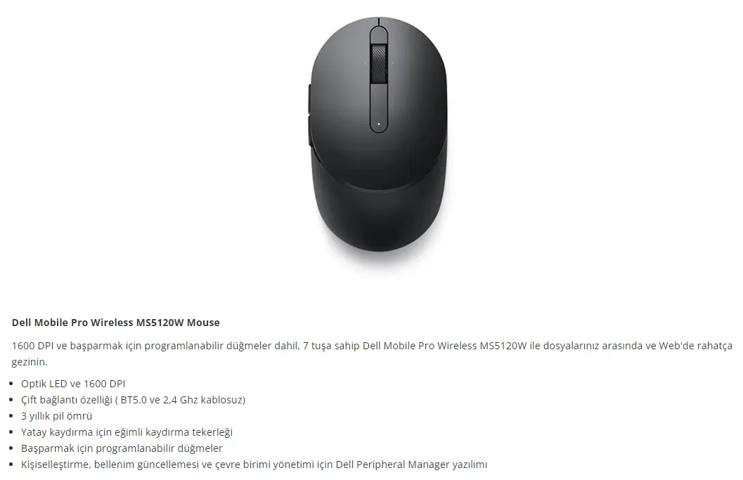 Мышь Dell беспроводная MS5120W (570-ABHO)
