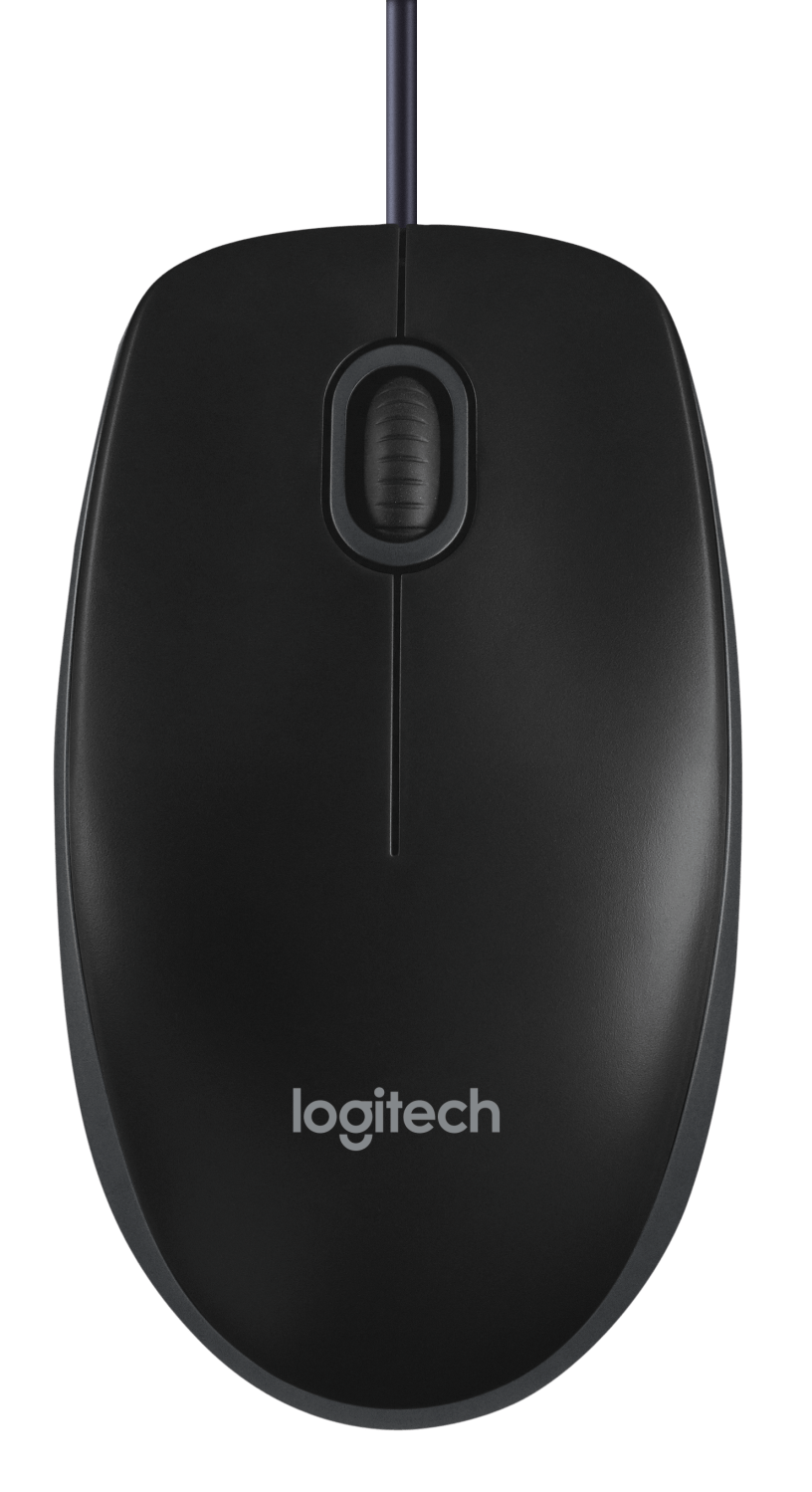Мышь Logitech B100 чёрная (черная, оптическая 800dpi, USB, 1.8м) (арт. 910-003357, M/N: M-U0026)