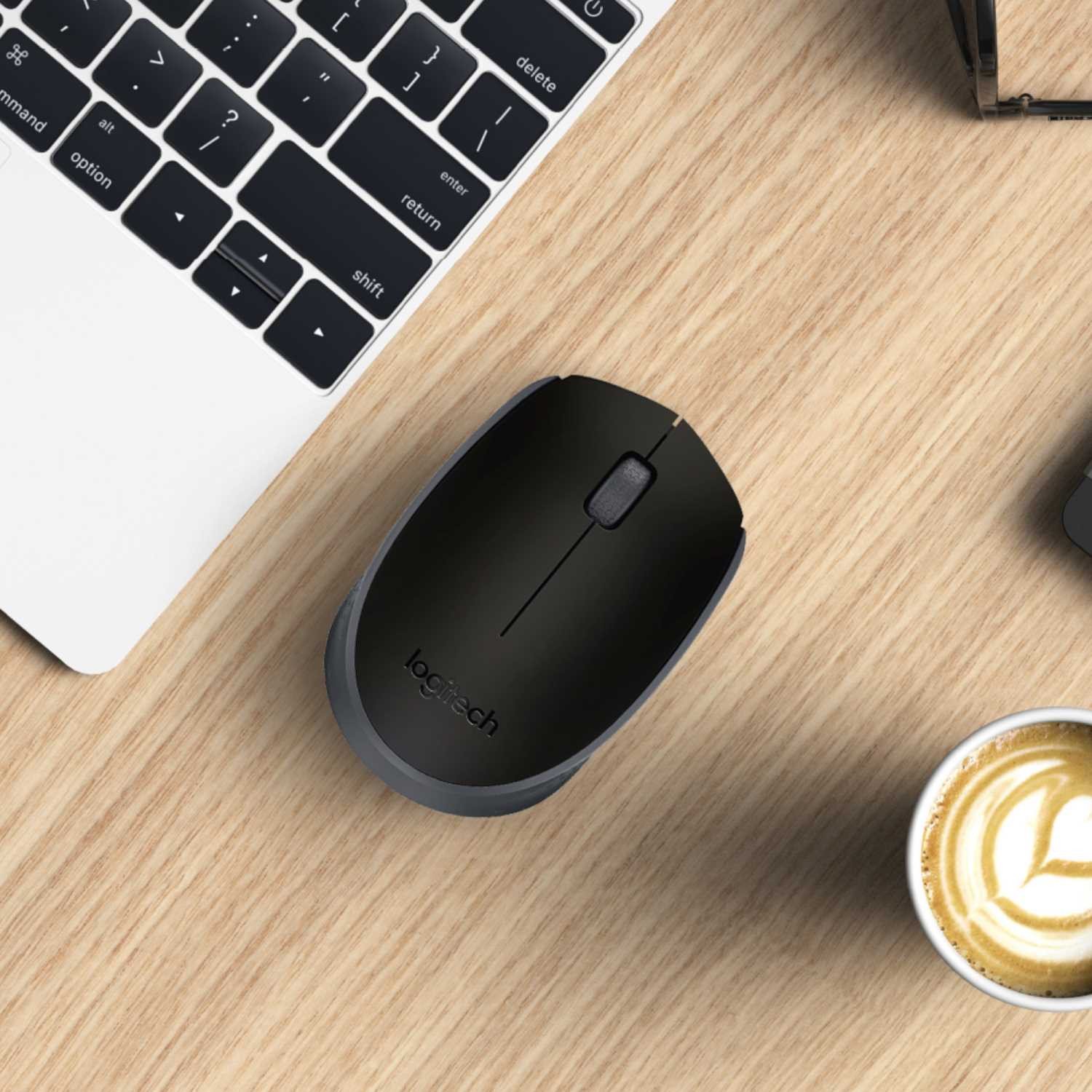 Мышь Logitech беспроводная Logitech B170 чёрная (черная, оптическая, 1000dpi, 2.4 GHz/USB-ресивер) (M/N: M-R0060 / C-U0010) (910-004798)