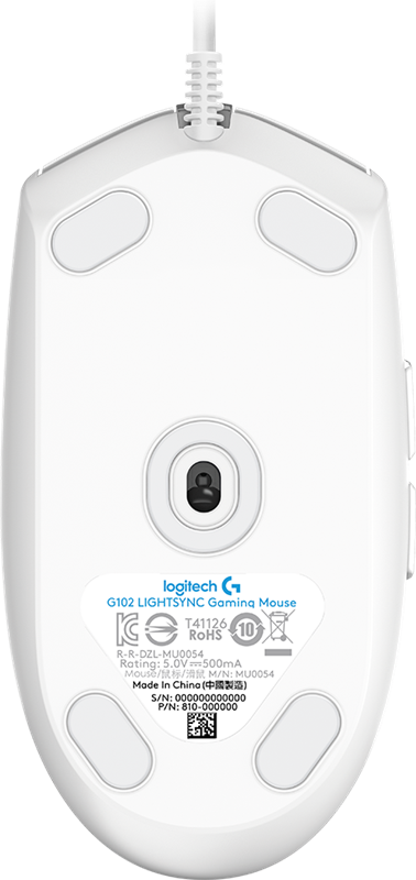 Мышь Logitech игровая Logitech G102 LIGHTSYNC, белая (M/N: MU0054) (910-005824)