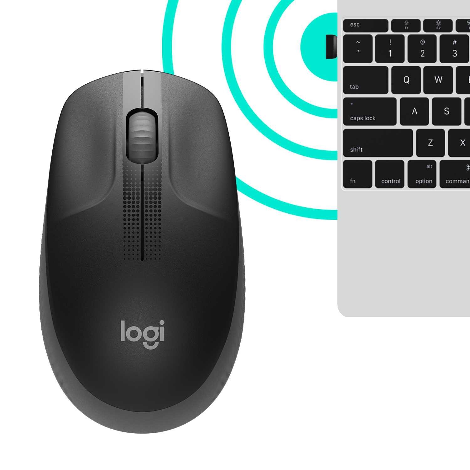 Мышь Logitech беспроводная полноразмерная Logitech M190 Charcoal (M/N: MR0087 / CU0019) (910-005905)