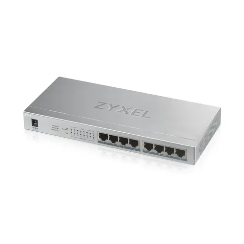 Коммутатор ZyXEL Unmanaged Gigabit PoE Switch GS1008HP, 8xRJ-45: 1G PoE+, 60W PoE budget, desktop, fanless (GS1008HP-EU0101F)
