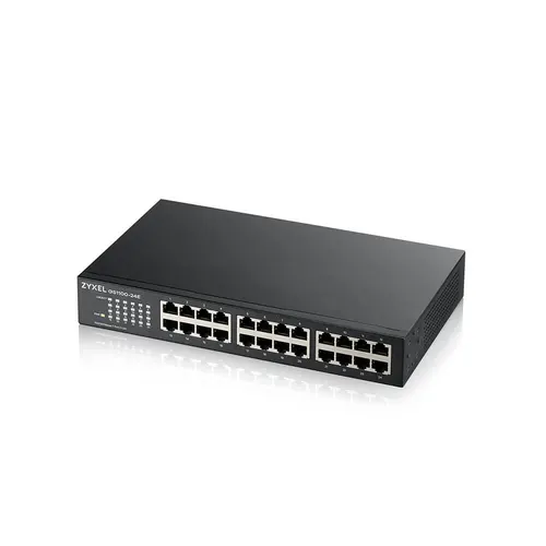 Коммутатор ZyXEL Unmanaged Gigabit Switch GS1100-24E, 24xRJ-45: 1G, rack 19", fanless (GS1100-24E-EU0103F)