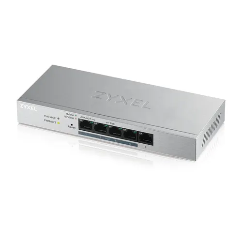 Коммутатор ZyXEL Web-managed Gigabit PoE Switch GS1200-5HP, 5xRJ-45: 1G (4x PoE+), desktop, fanless (GS1200-5HPV2-EU0101F)