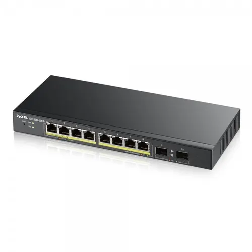Коммутатор ZyXEL Smart L2 Gigabit PoE Switch GS1900-8HP, 8xRJ-45: 1G PoE+, 70W PoE budget, desktop, fanless (GS1900-8HP-EU0103F)