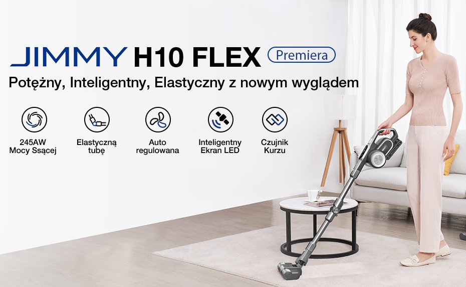 Jimmy Пылесос вертикальный Jimmy Cordless Vacuum Cleaner H10 Flex Hercules чёрная+Silver