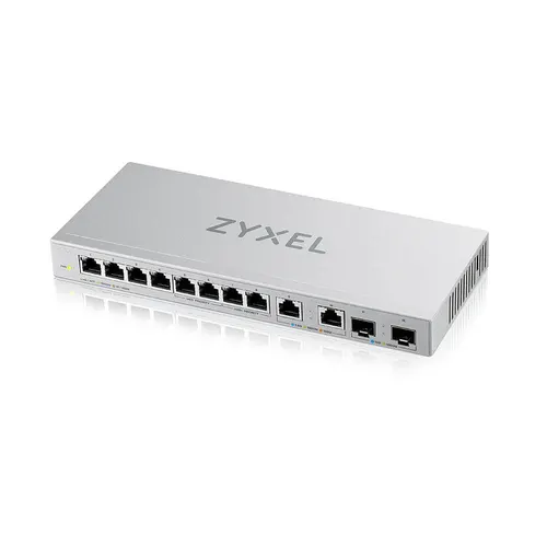 Коммутатор ZyXEL Unmanaged Multi-Gigabit Switch XGS1010-12, 8xRJ-45: 1G, 2xRJ-45: 1/2.5G, 2xSFP+, desktop, fanless (XGS1010-12-ZZ0102F)