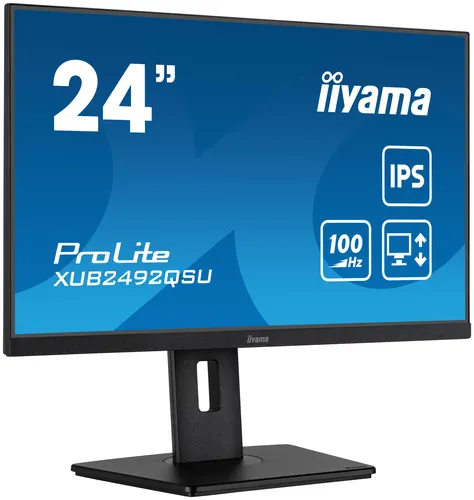 Монитор IIYAMA LCD 23.8'' 16:9 2560х1440(WQHD) IPS, 100 Hz, 300 cd/m2, 1000:1, 80M:1, 0,5 ms, HDMI, DP, USB-Hub, Height adj, Pivot, Tilt, Swivel, Speakers, чёрная (XUB2492QSU-B1)